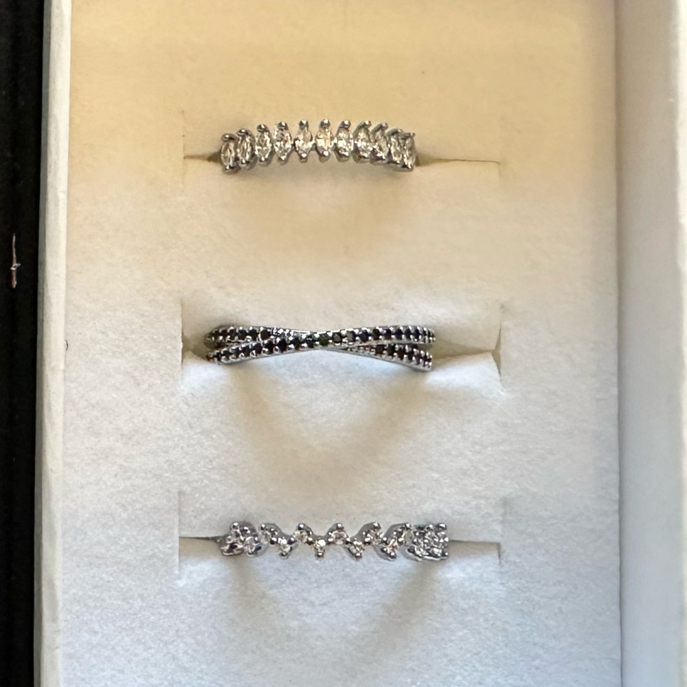 Silver and Black Onyx Rings Set